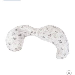 Boppy pregnancy Body Pillow with Gray Leaf Pattern